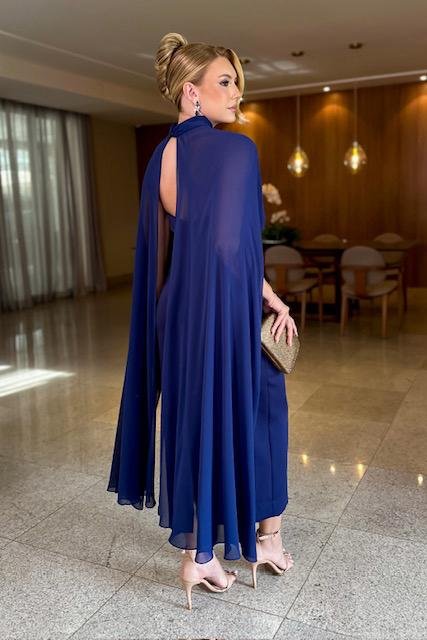 Vestido Longo Azul Marinhoo
