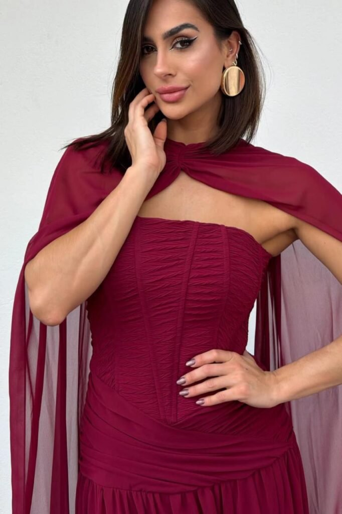 Vestido Longo Marsala Tomara que Caiaaa