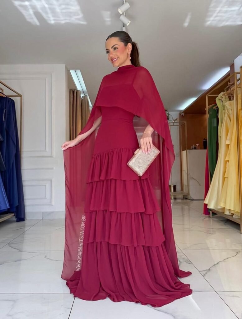 Vestido Longo Marsalaaaaa