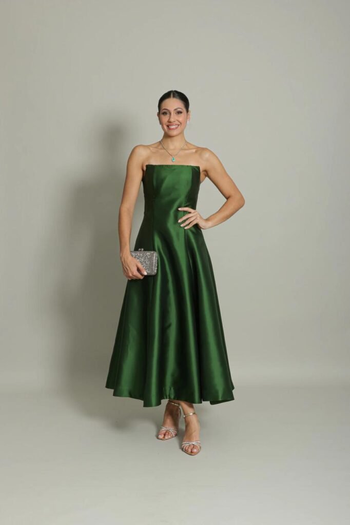 Vestido Longo Verde Esmeralda Tomara q Caia