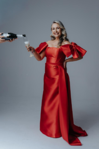 Vestido Longo Vermelho com Laços nos Ombros – Foto 1 – 1357K